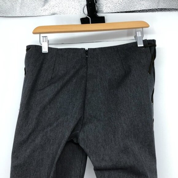 Awear grey pull on slacks brown string tied side seams trousers - Picture 4 of 14